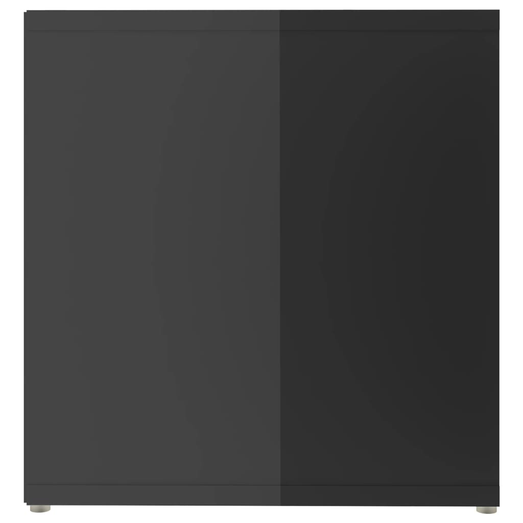 vidaXL Szafka pod TV, wysoki połysk, szara, 142,5x35x36,5 cm, płyta