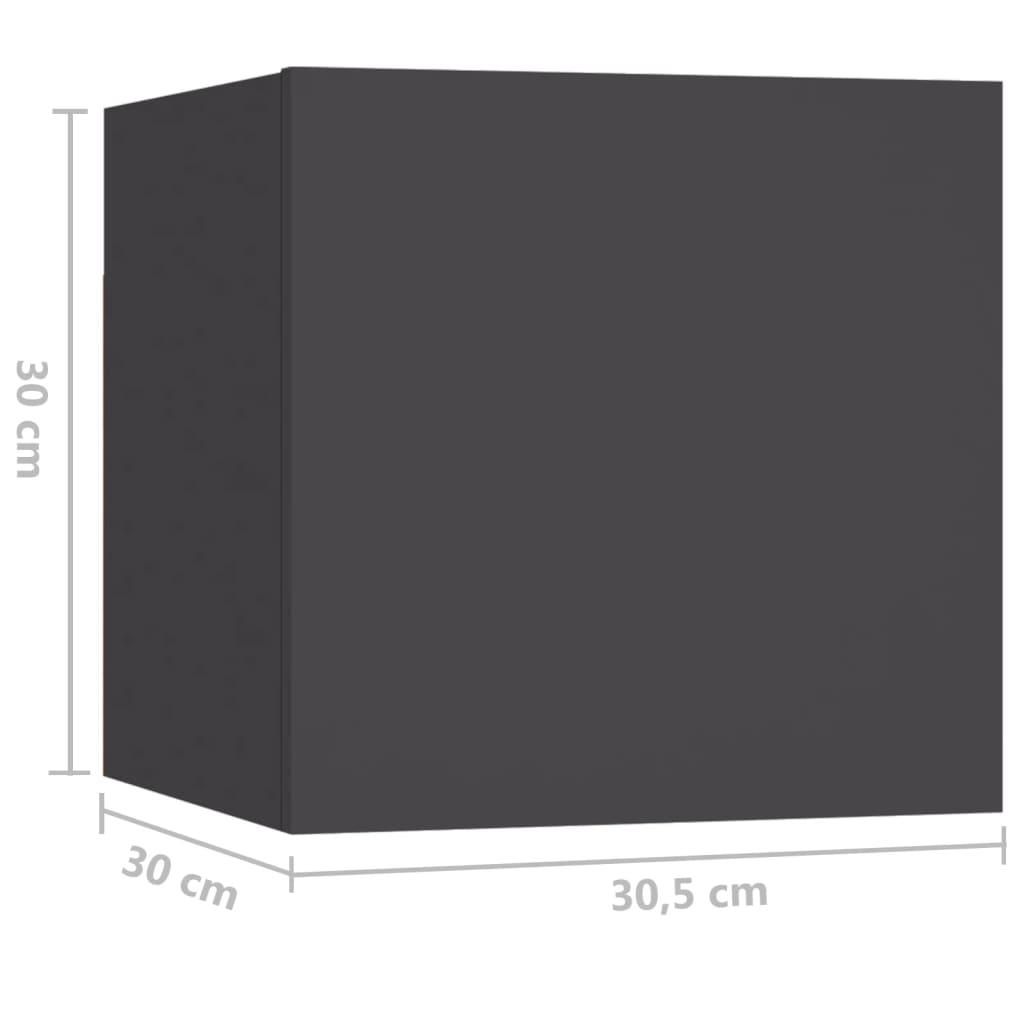 vidaXL Szafka nocna, szara, 30,5x30x30 cm, płyta wiórowa