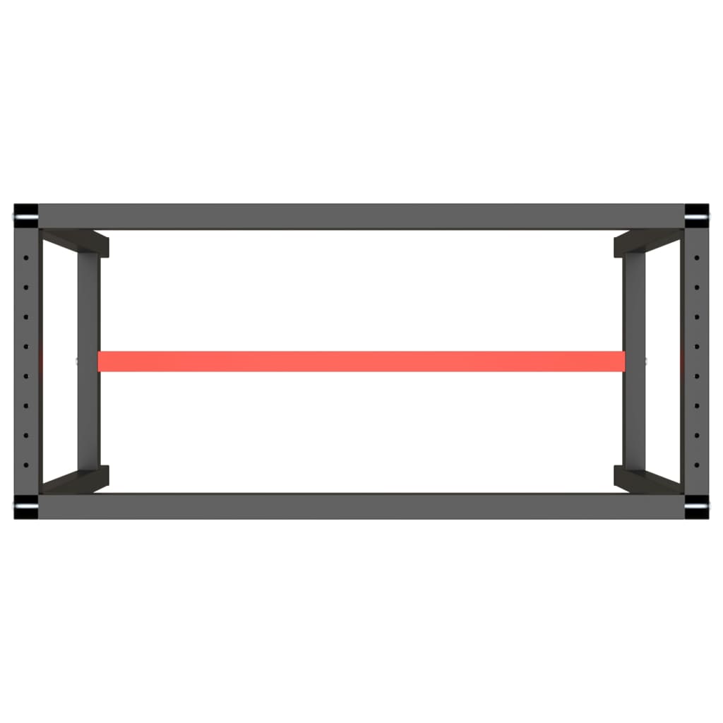 vidaXL Rama do stołu roboczego, czerwono-czarna, 110x50x79 cm, metal