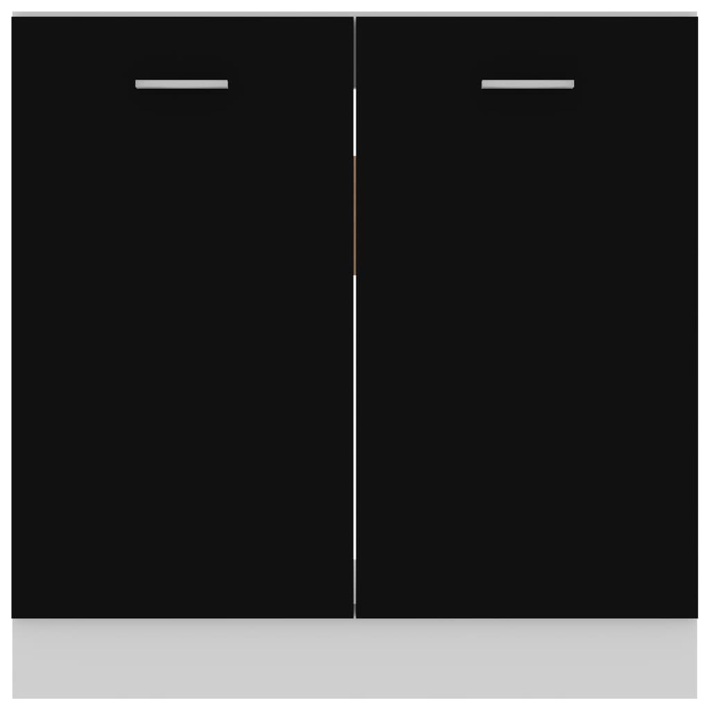vidaXL Szafka pod zlew, czarna, 80x46x81,5 cm, płyta wiórowa