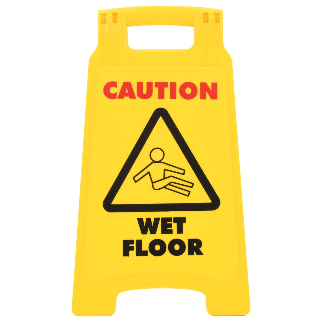 vidaXL Znaki ostrzegające przed mokrą podłogą, 2 szt., plastik, 47 cm