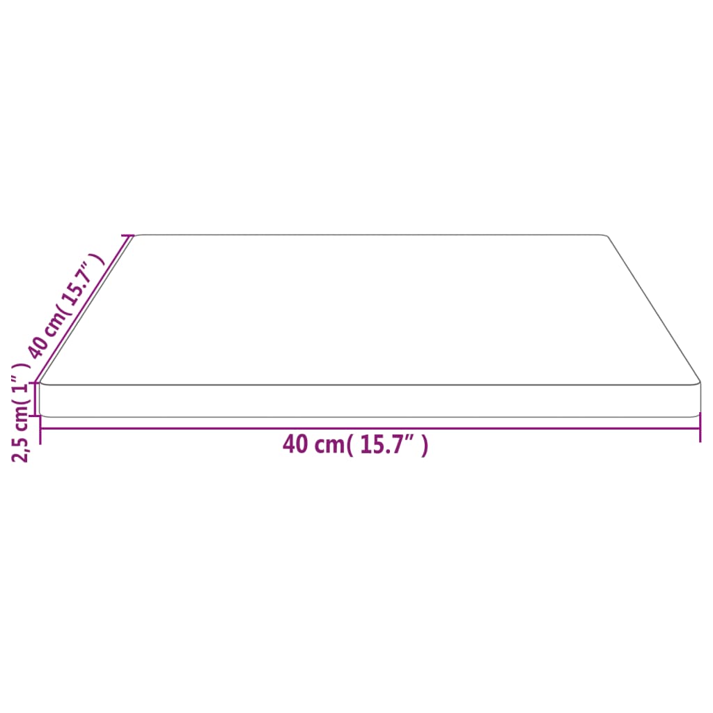 vidaXL Blat stołu, biały, 40x40x2,5cm, lite drewno sosnowe, kwadratowy