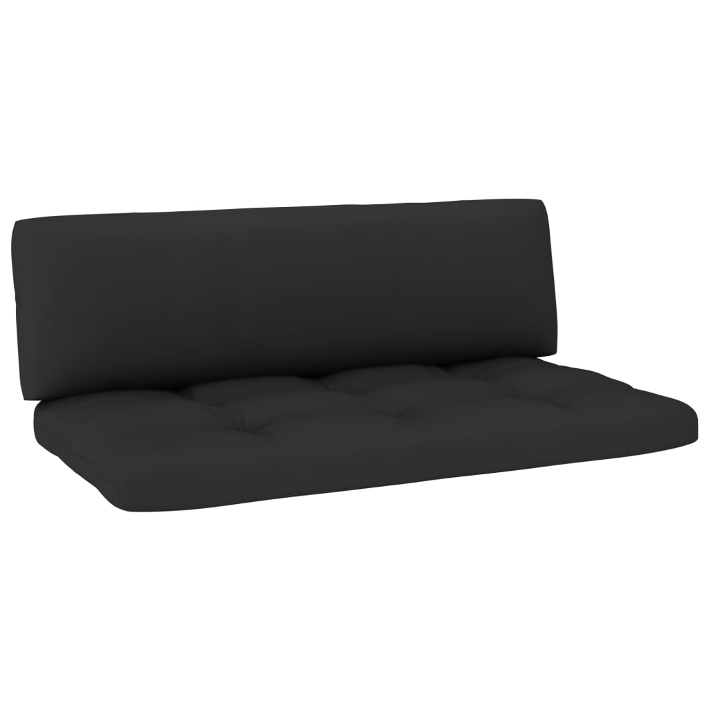 vidaXL 4-cz. zestaw wypoczynkowy z palet, z poduszkami, czarny, sosna
