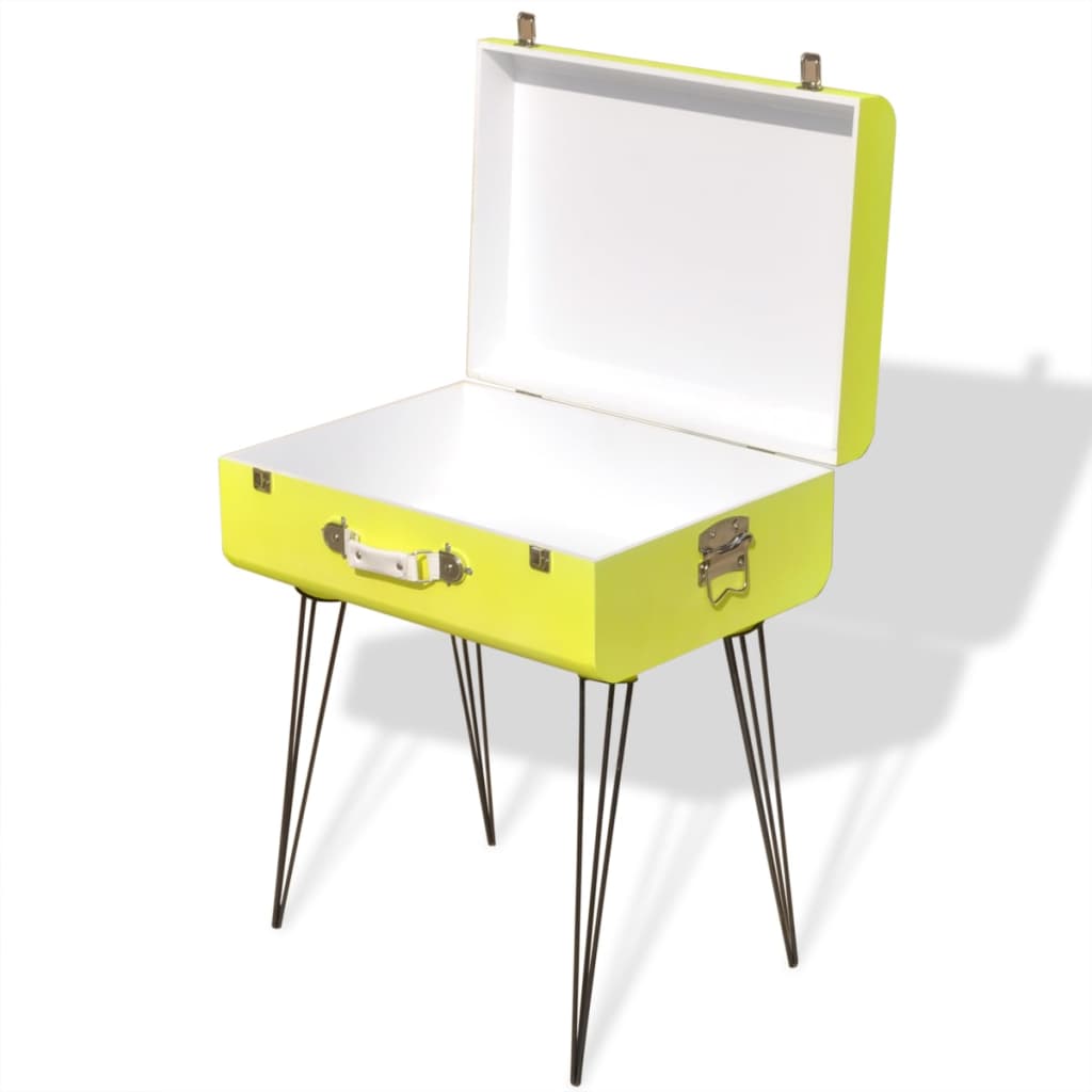 vidaXL Szafka w kształcie walizki 49,5 x 36 x 60 cm, żółta