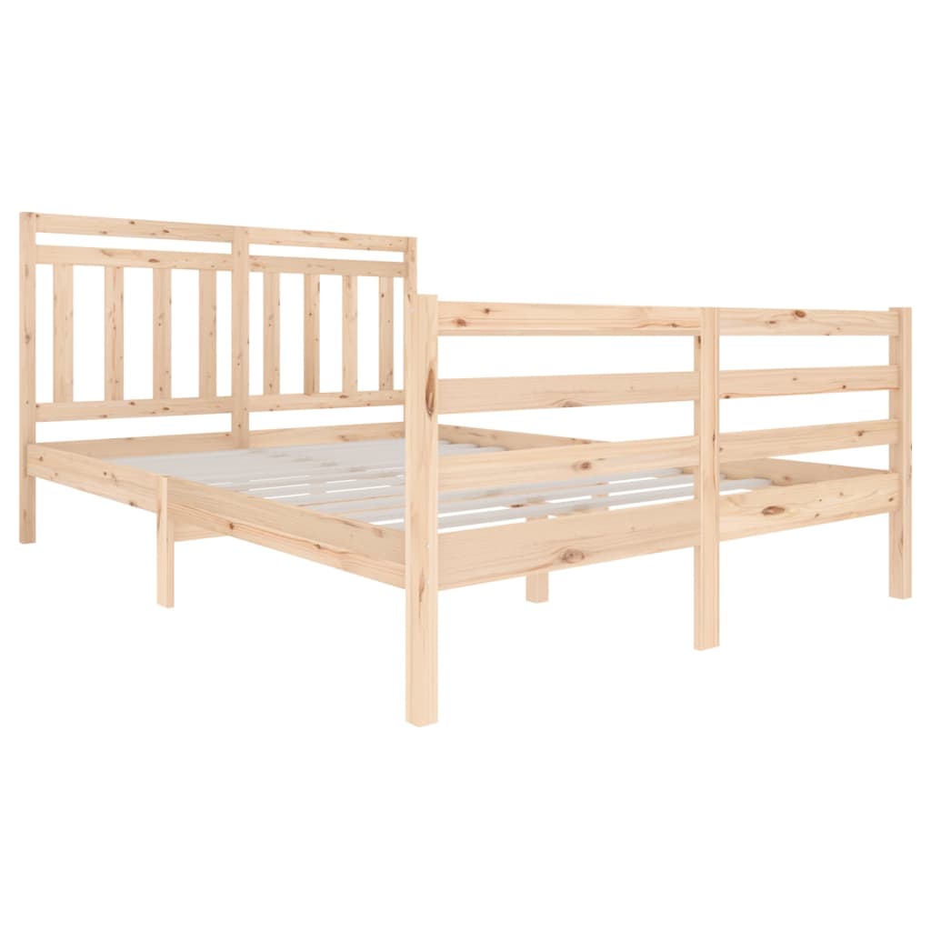 vidaXL Rama łóżka, lite drewno, 140x200 cm