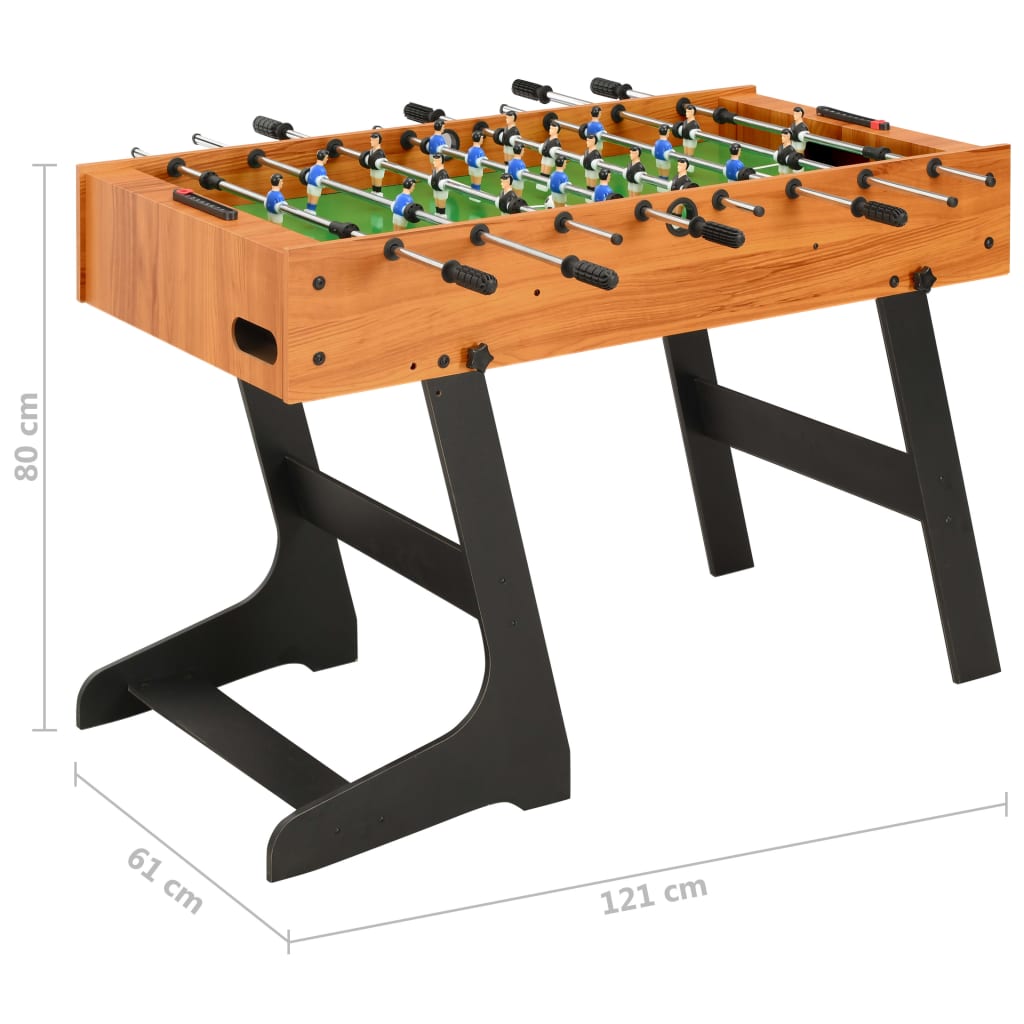 vidaXL Składany stół do piłkarzyków, 121 x 61 x 80 cm, jasnobrązowy