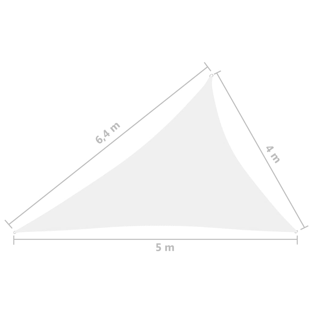 vidaXL Żagiel ogrodowy, tkanina Oxford, trójkątny, 4x5x6,4 m, biały