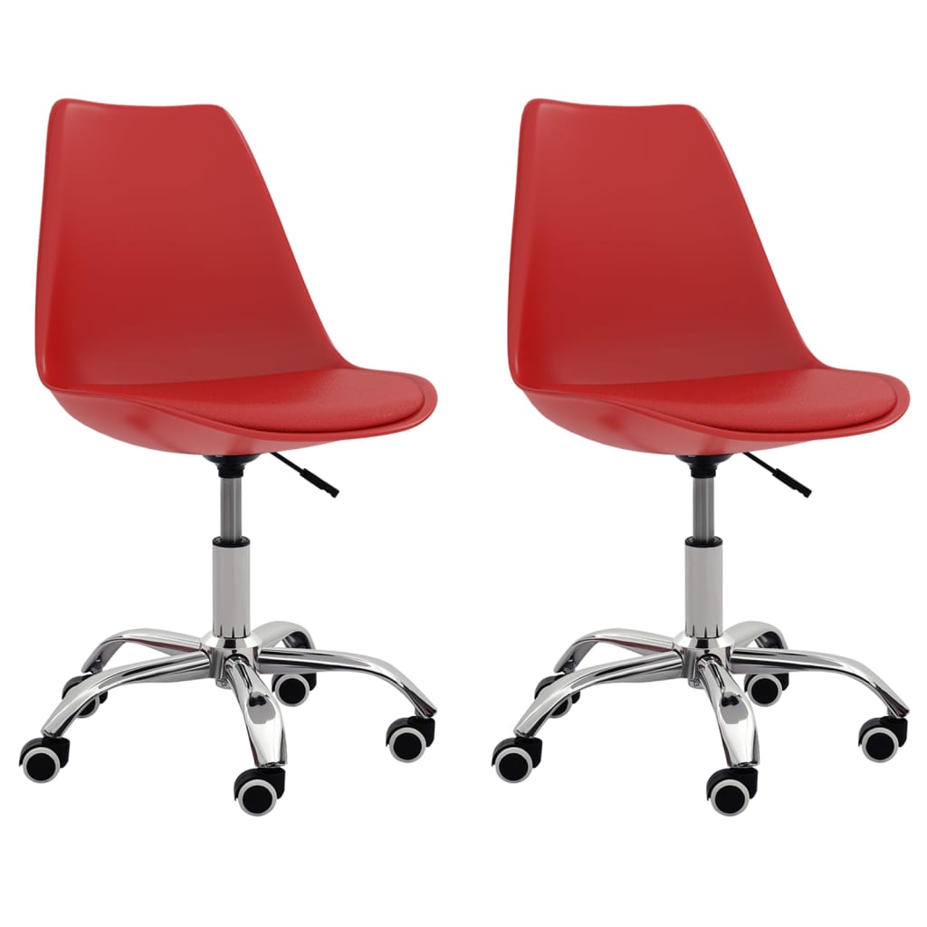 vidaXL Krzesła stołowe, 2 szt., czerwone, obite sztuczną skórą
