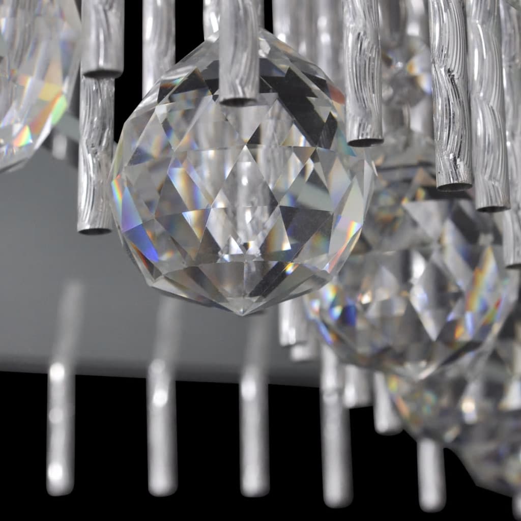 Lampa sufitowa z kryształkami i aluminium