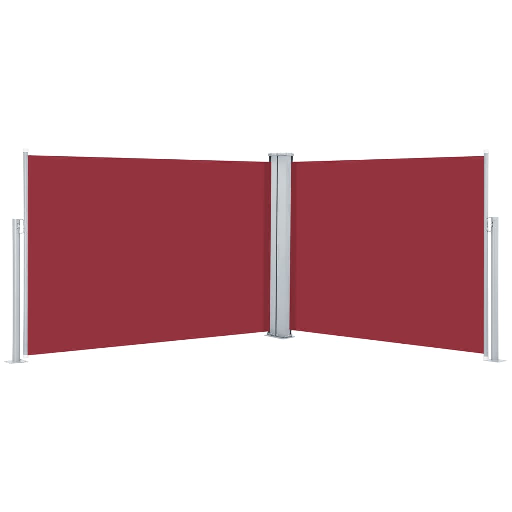 vidaXL Zwijana markiza boczna, czerwona, 100 x 1000 cm
