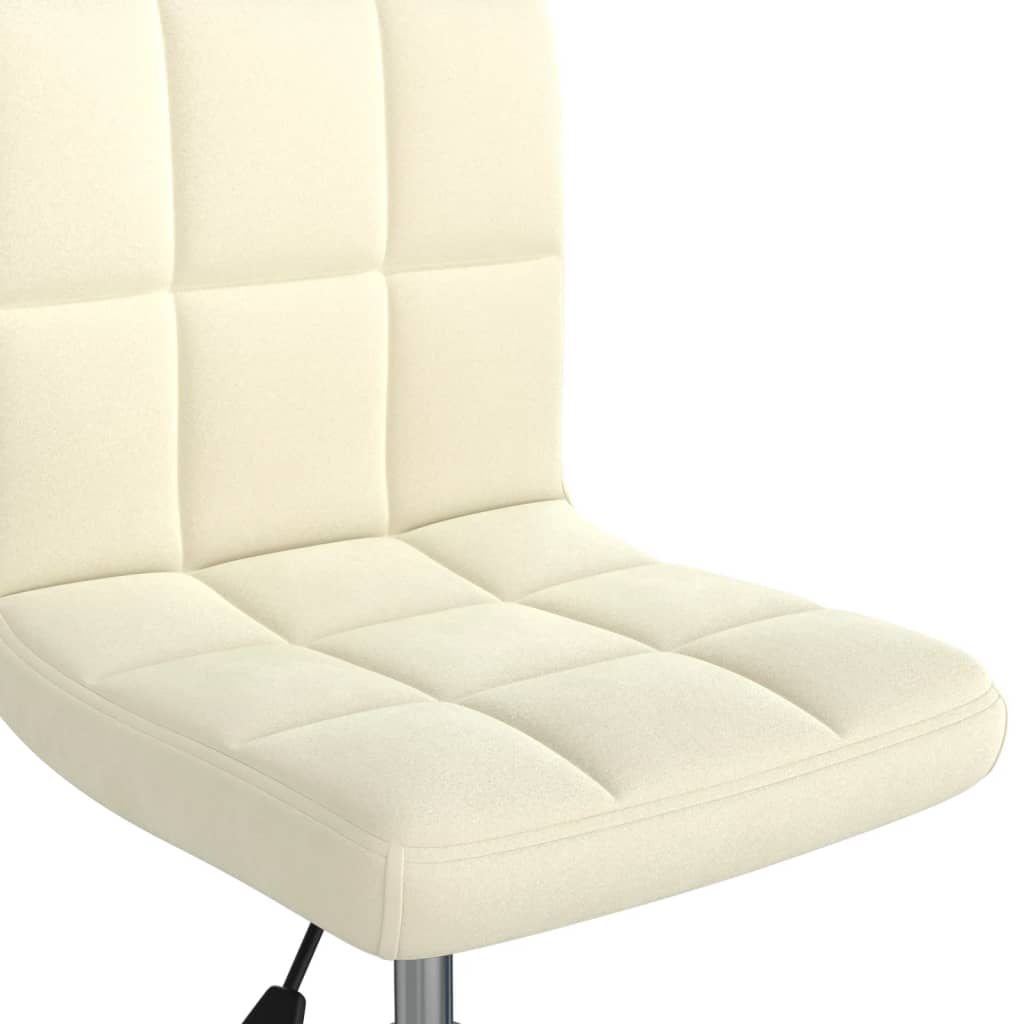 vidaXL Obrotowe krzesło stołowe, kremowe, tapicerowane aksamitem