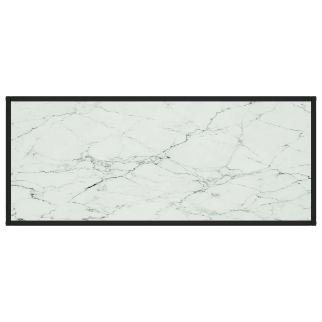 vidaXL Stolik kawowy, szkło w kolorze biały marmur, 120x50x35 cm