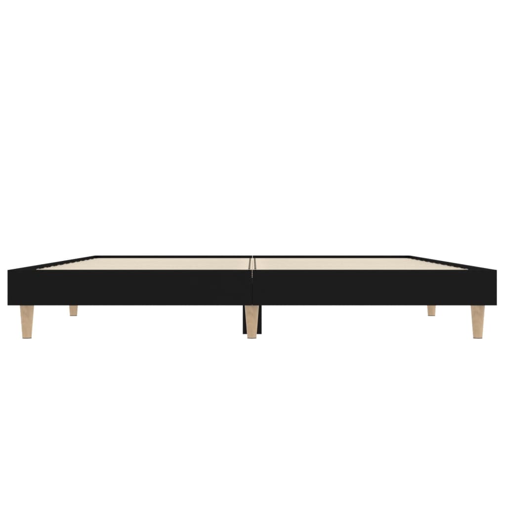 vidaXL Rama łóżka, czarna, 120x190 cm, materiał drewnopochodny