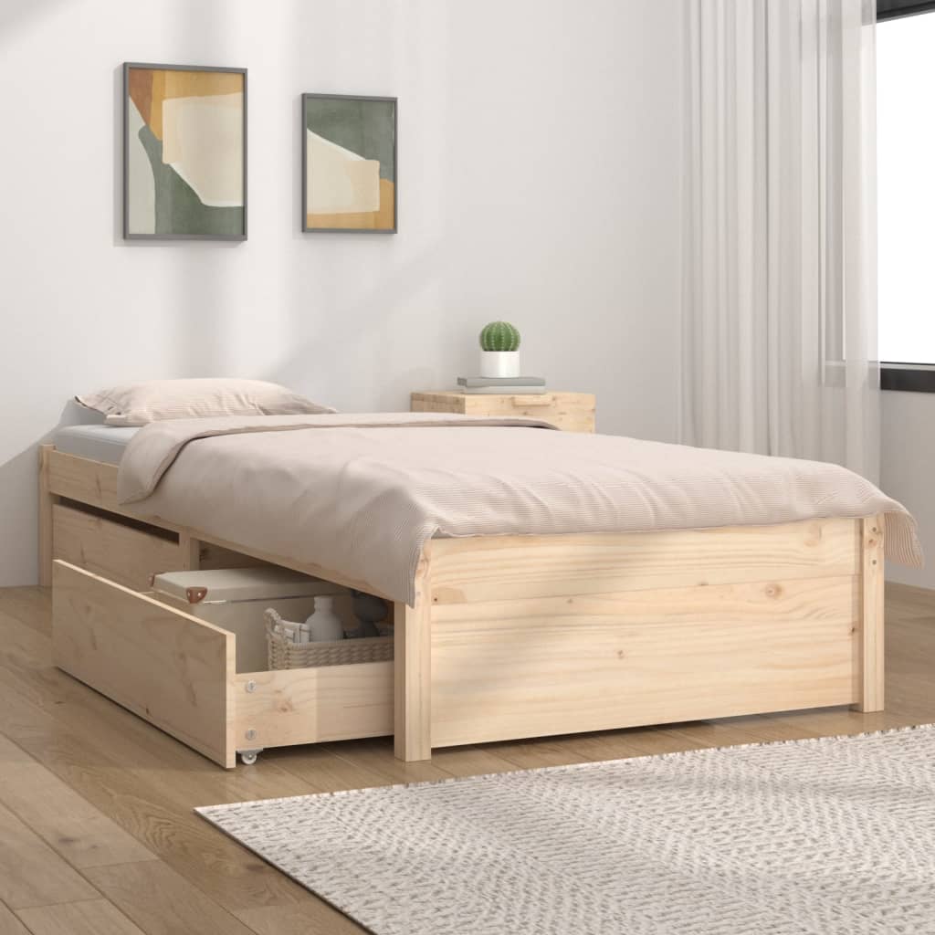 vidaXL Rama łóżka z szufladami, 100x200 cm
