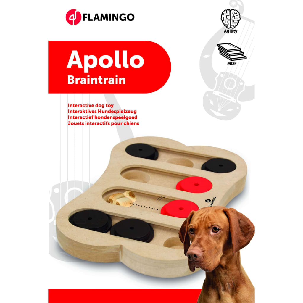 FLAMINGO Zabawka edukacyjna dla psa Apollo, 30x20 cm, drewniana