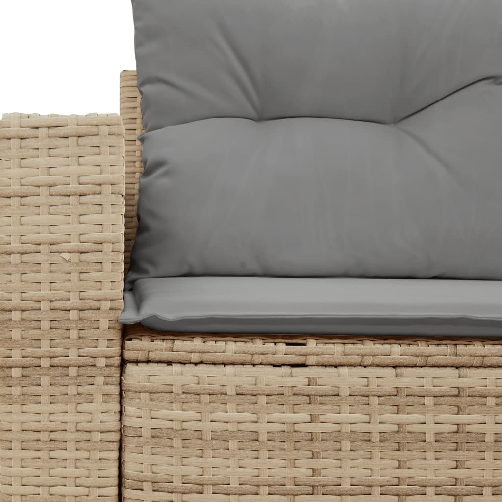 vidaXL Sofa ogrodowa z poduszkami, 2-osobowa, beż, polirattan