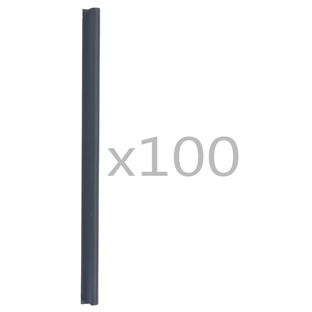 vidaXL 100 szt. klipsy do taśmy ogrodzeniowej, PVC, antracytowe