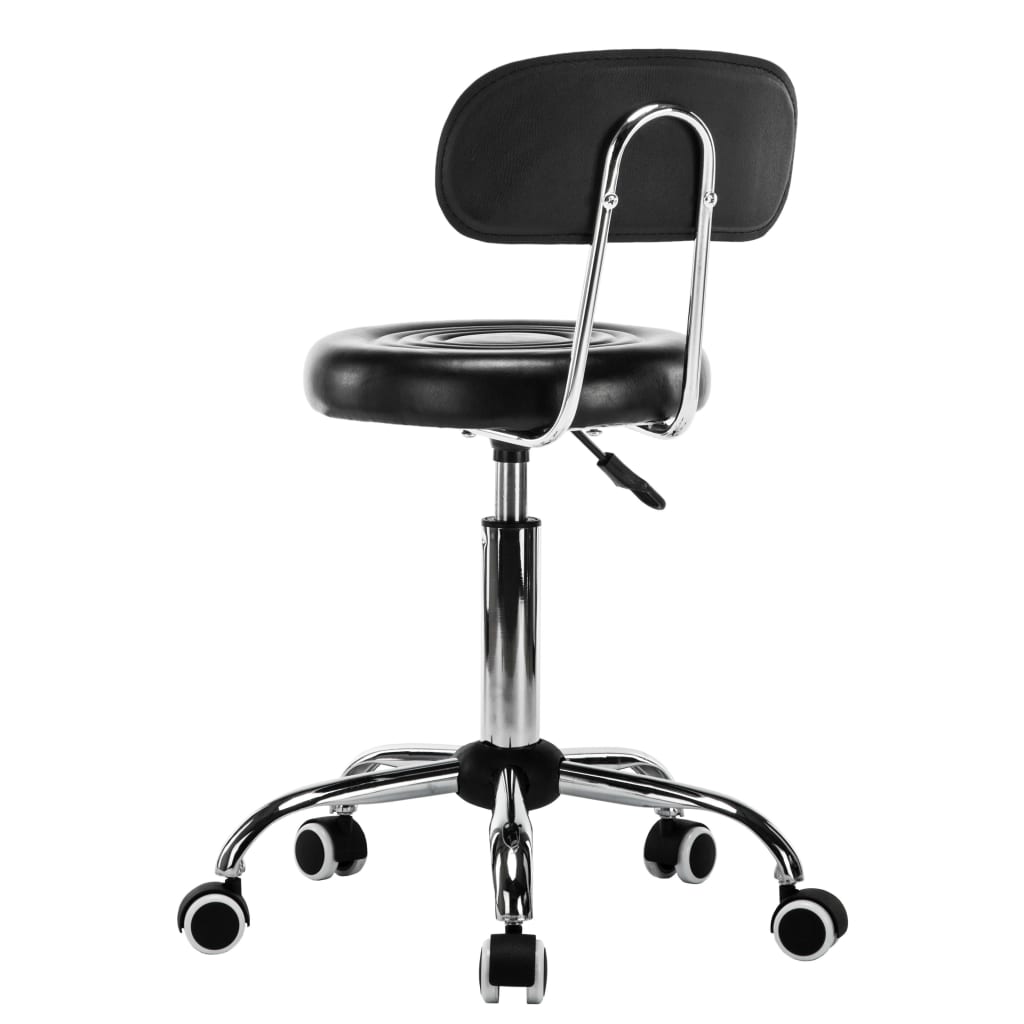 vidaXL Krzesła kosmetyczne, 2 szt., obrotowe, sztuczna skóra, czarne