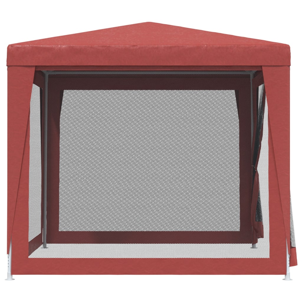 vidaXL Namiot z 4 ścianami z siatki, czerwony, 2,5x2,5 m, HDPE