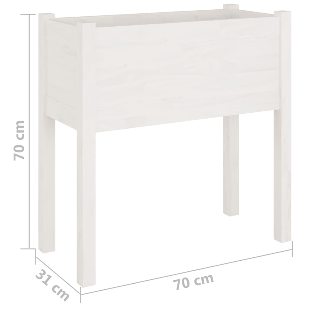 vidaXL Donice ogrodowe, 2 szt., białe, 70x31x70 cm, drewno sosnowe