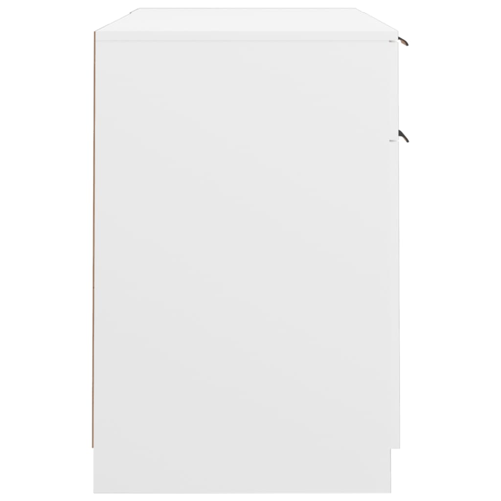 vidaXL Biurko z szafką boczną, białe, materiał drewnopochodny