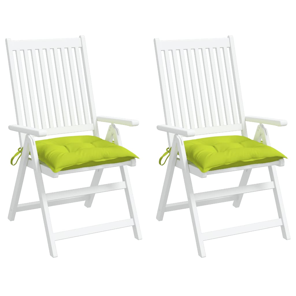 vidaXL Poduszki na krzesła, 2 szt., jasnozielone, 40x40x7 cm, tkanina