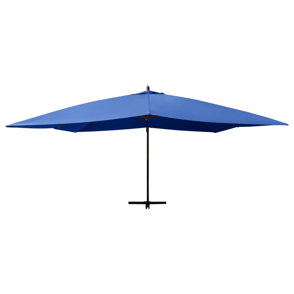vidaXL Wiszący parasol z drewnianym słupkiem, 400x300 cm, lazurowy