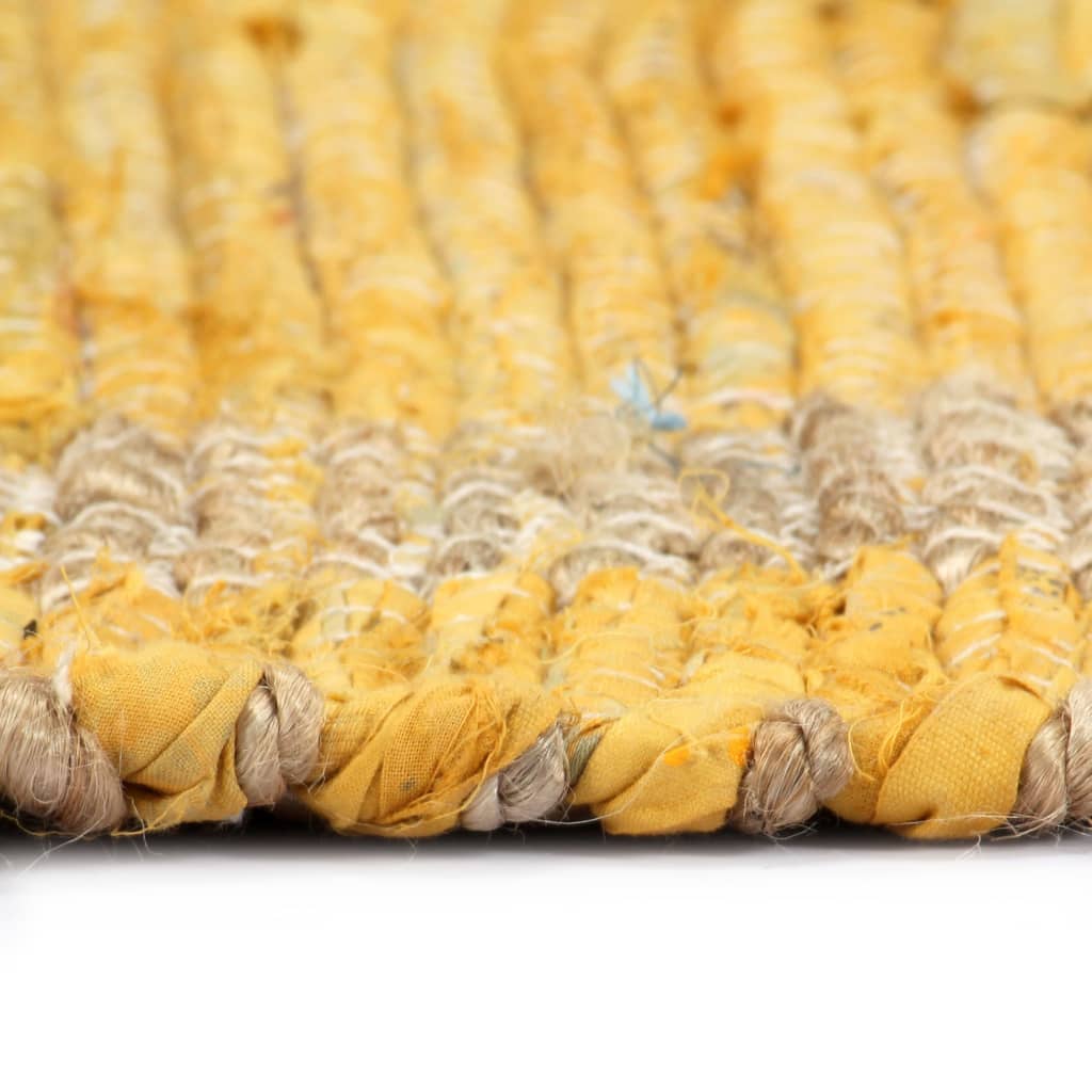 vidaXL Ręcznie wykonany dywan, juta, żółty, 120x180 cm