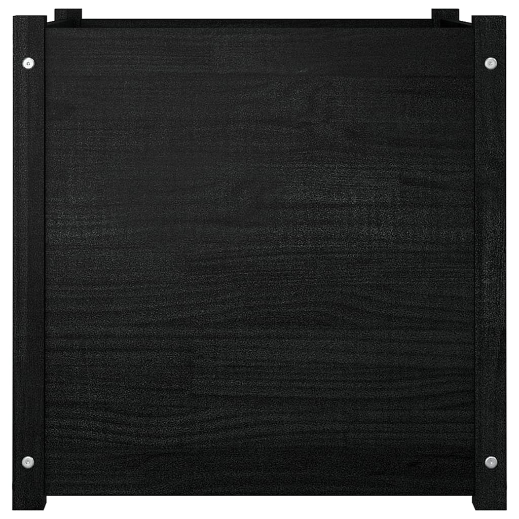 vidaXL Donice ogrodowe, 2 szt., czarne, 60x60x60 cm, drewno sosnowe