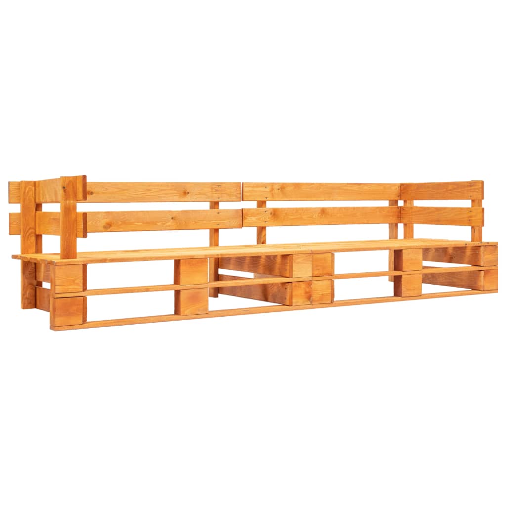 vidaXL Ogrodowa sofa 2-osobowa z palet, miodowy brąz, drewno