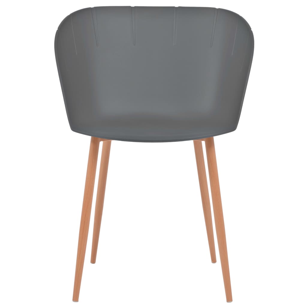 vidaXL Krzesła stołowe, 6 szt., szare, plastikowe