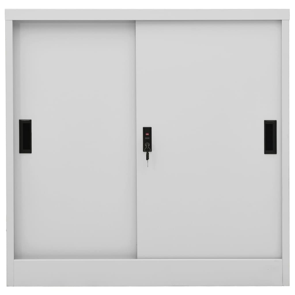 vidaXL Szafka biurowa z przesuwnymi drzwiami, jasnoszara, 90x40x90 cm