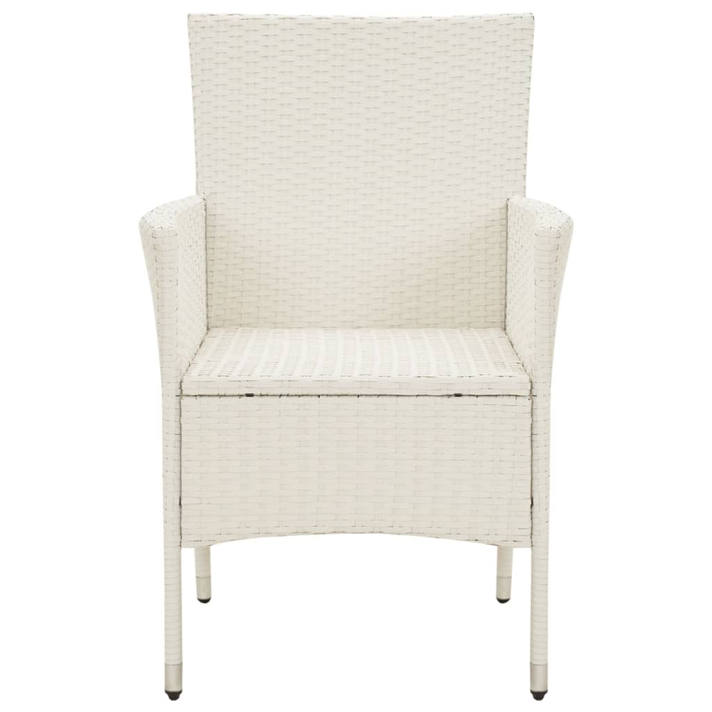 vidaXL Krzesła ogrodowe z poduszkami, 2 szt., polirattan, białe