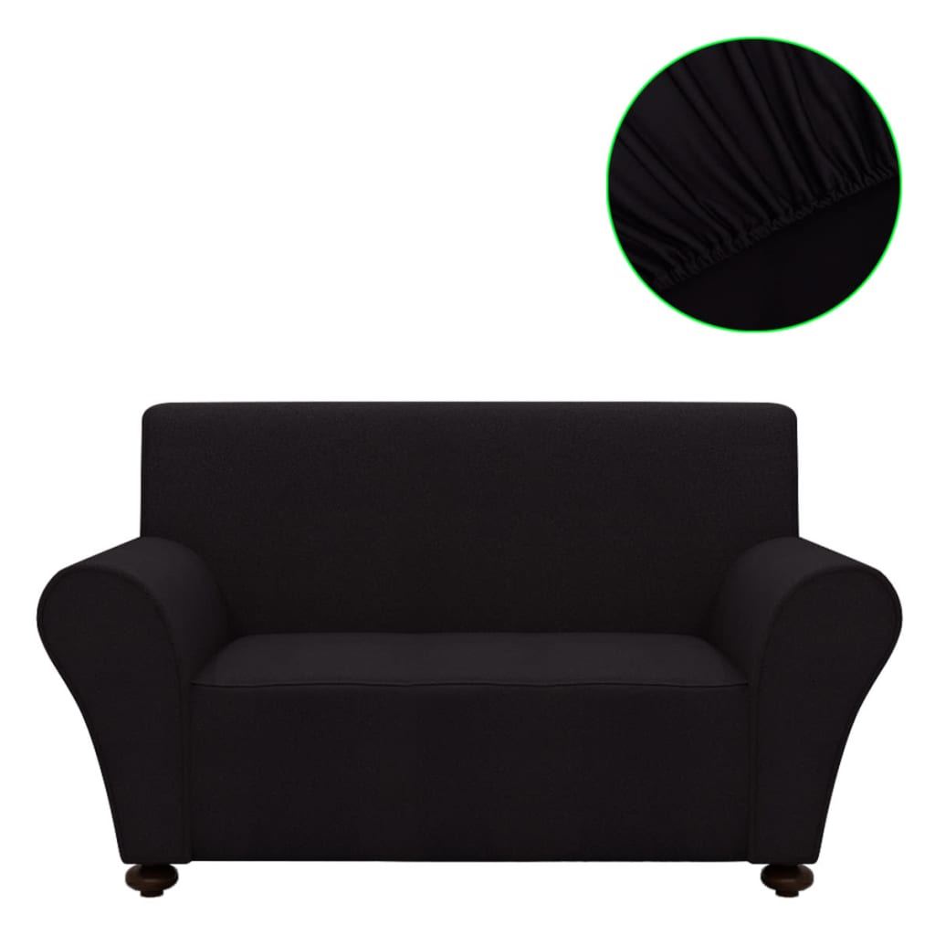 vidaXL Elastyczny pokrowiec na sofę, z dżerseju, czarny