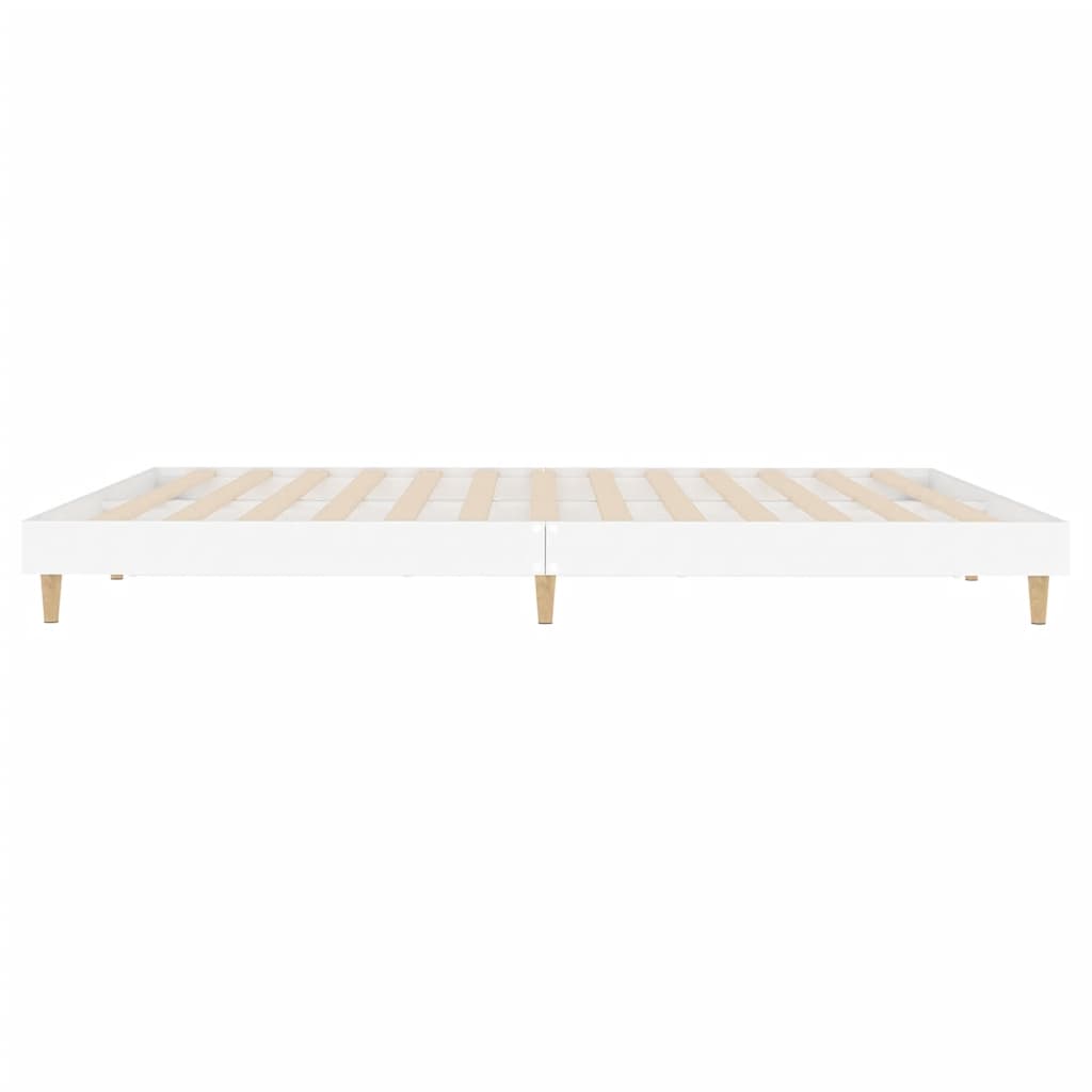 vidaXL Rama łóżka, biała, 160x200 cm, materiał drewnopochodny