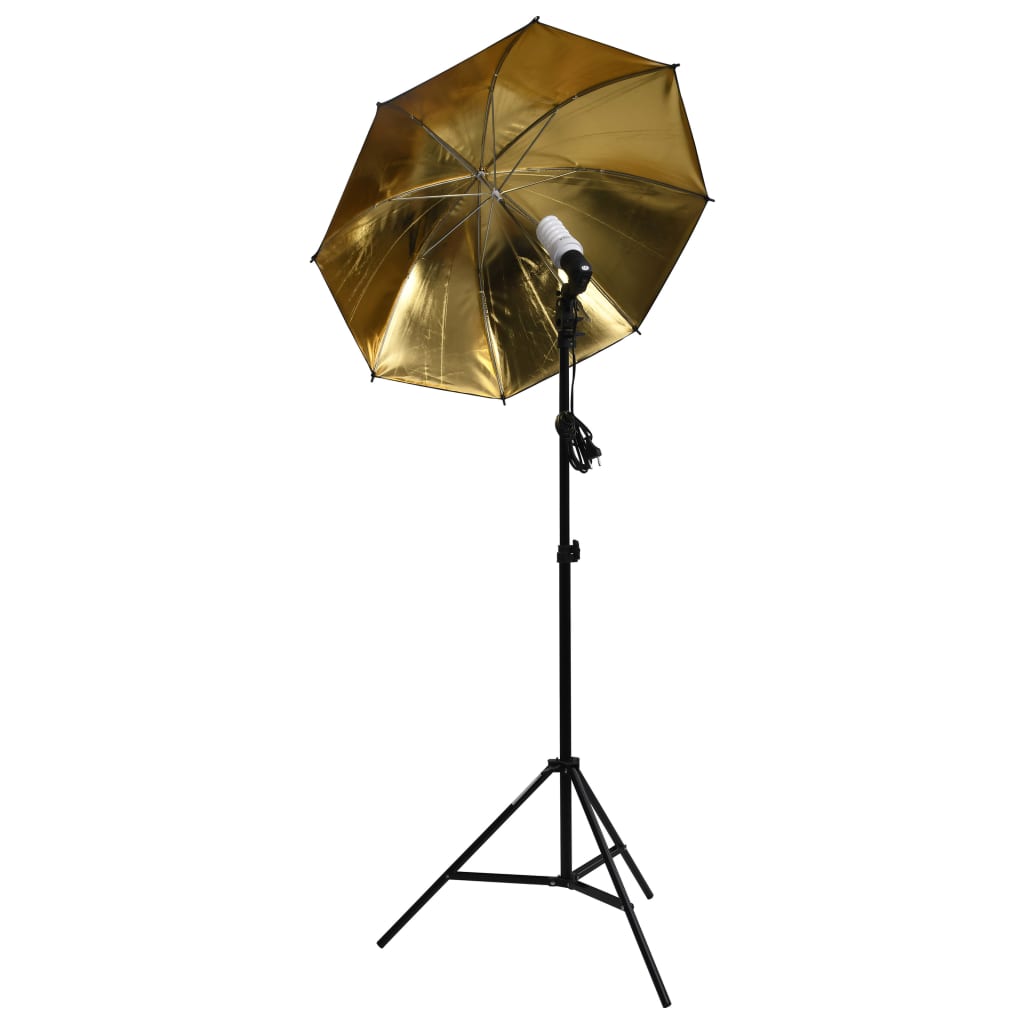 vidaXL Zestaw studyjny z lampami, parasolkami, tłami i blendami