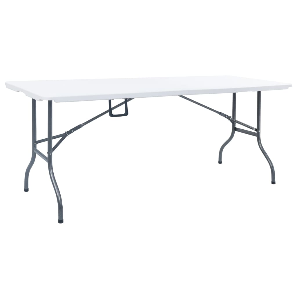 vidaXL Składany stół ogrodowy, biały, 180x72x72 cm, HDPE