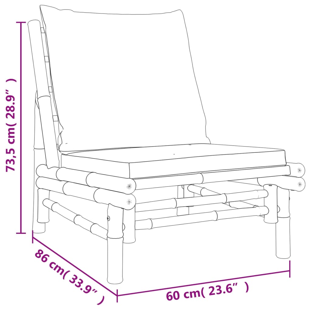 vidaXL 4-cz. zestaw mebli do ogrodu, kremowe poduszki, bambus