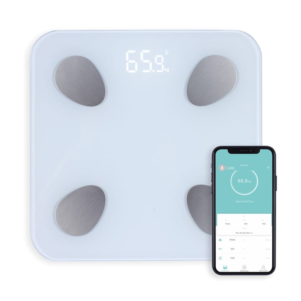 Livoo Inteligentna waga z Bluetooth i pomiarem tkanki tłuszczowej