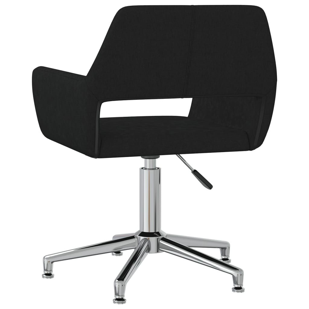 vidaXL Obrotowe krzesła stołowe, 4 szt., czarne, obite tkaniną