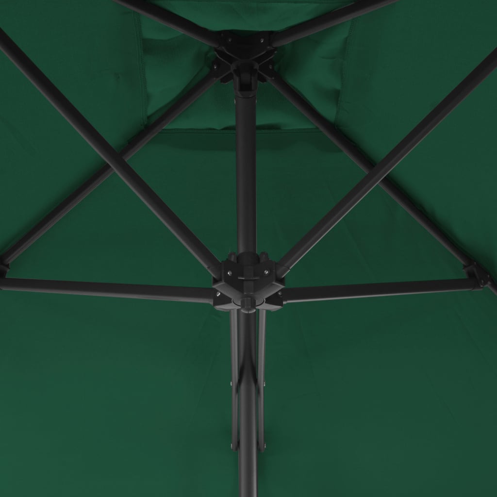 vidaXL Parasol ogrodowy na słupku stalowym, 300 cm, zielony