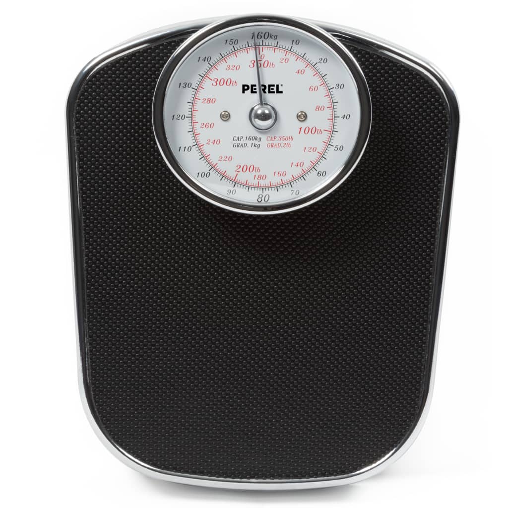 Perel Analogowa waga łazienkowa, 160 kg, czarna