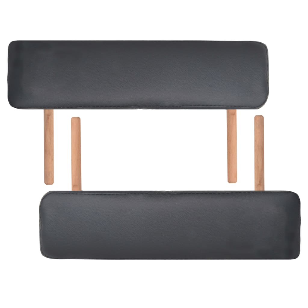 vidaXL Składany stół do masażu o grubości 10 cm, 3-strefowy, czarny