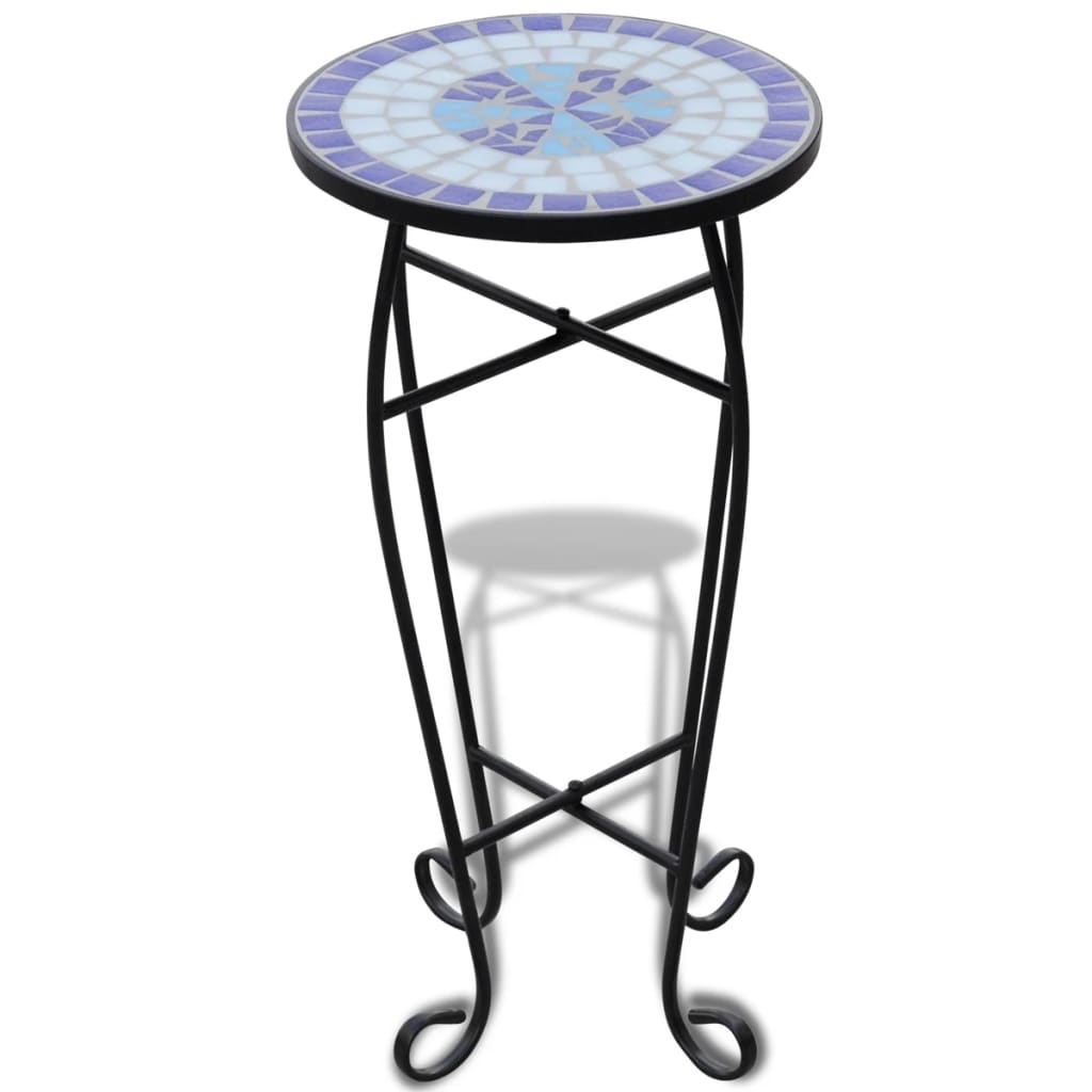 vidaXL Mozaikowy stolik boczny, niebiesko-biały