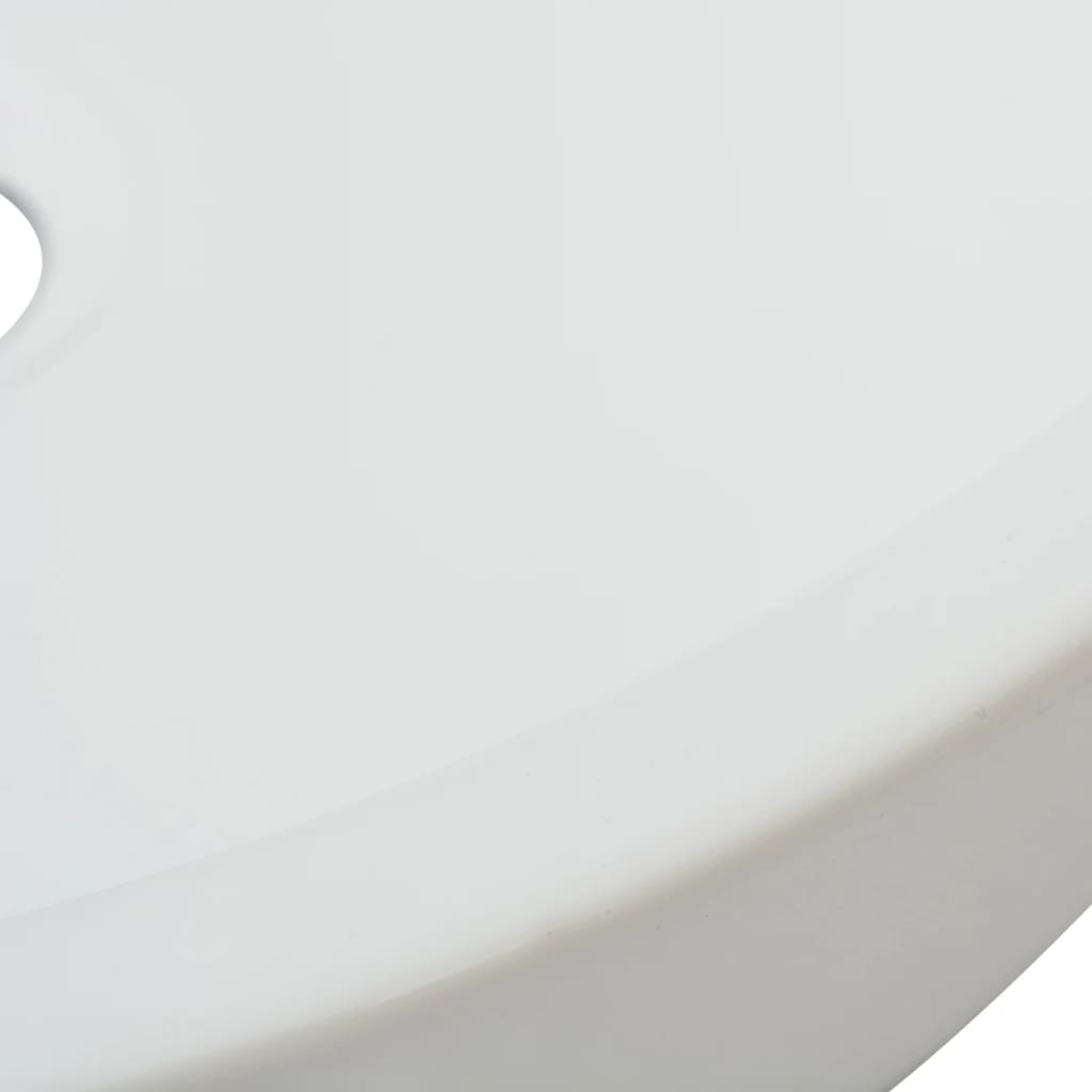 vidaXL Umywalka ceramiczna, okrągła 42 x 12 cm, biała
