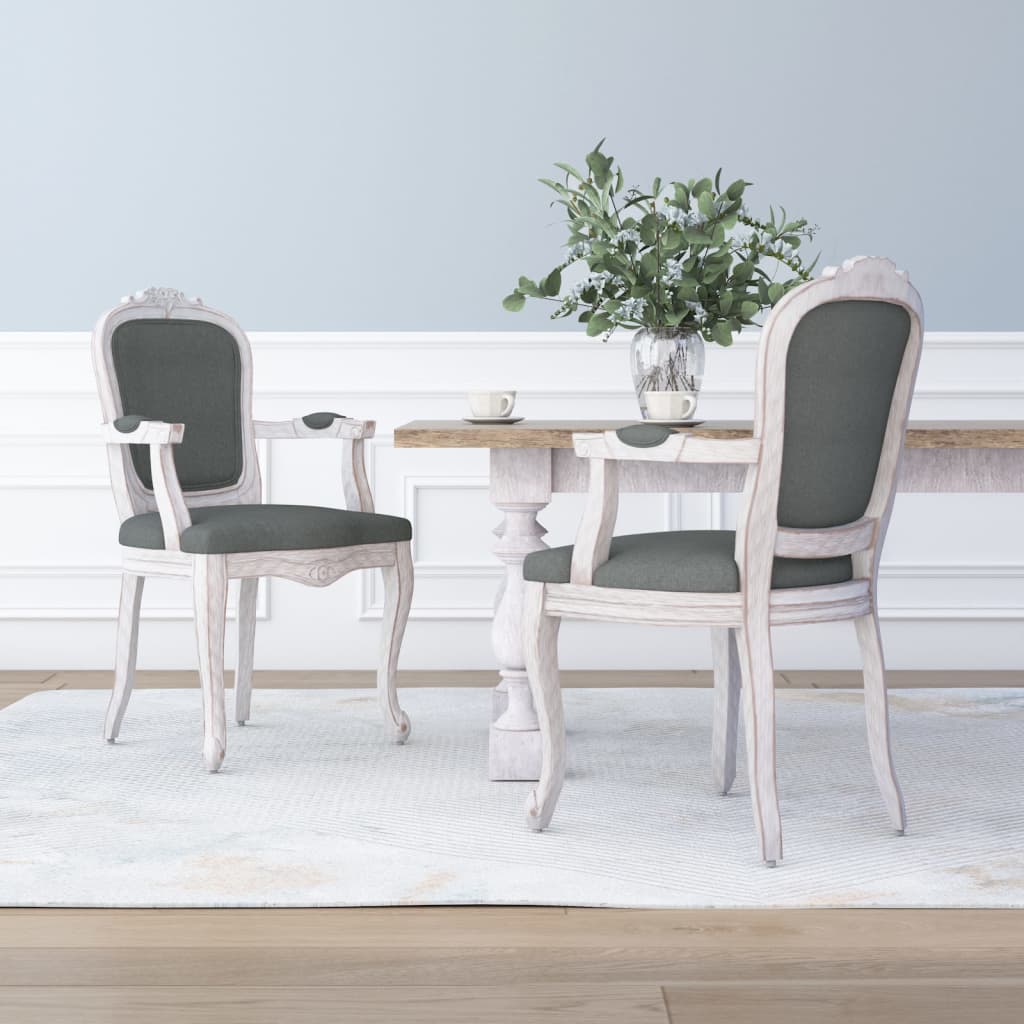 vidaXL Krzesła stołowe, 2 szt., ciemnoszare, 62x59,5x100,5 cm, tkanina