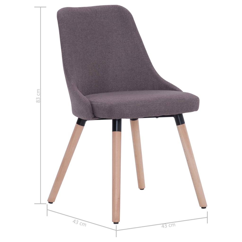vidaXL Krzesła stołowe, 2 szt., kolor taupe, obite tkaniną