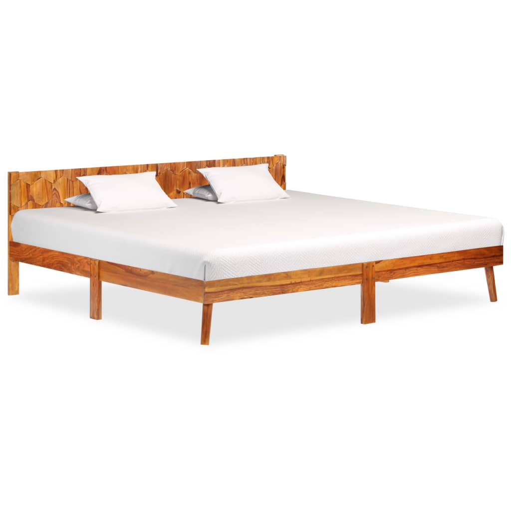 vidaXL Rama łóżka z litego drewna sheesham, 200 x 200 cm