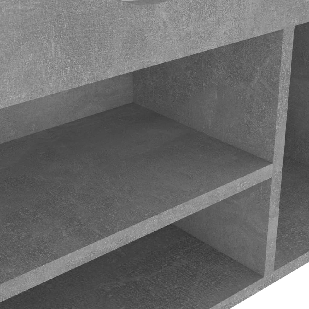 vidaXL Ławka na buty z poduszką, szarość betonu, 104x30x49 cm, płyta