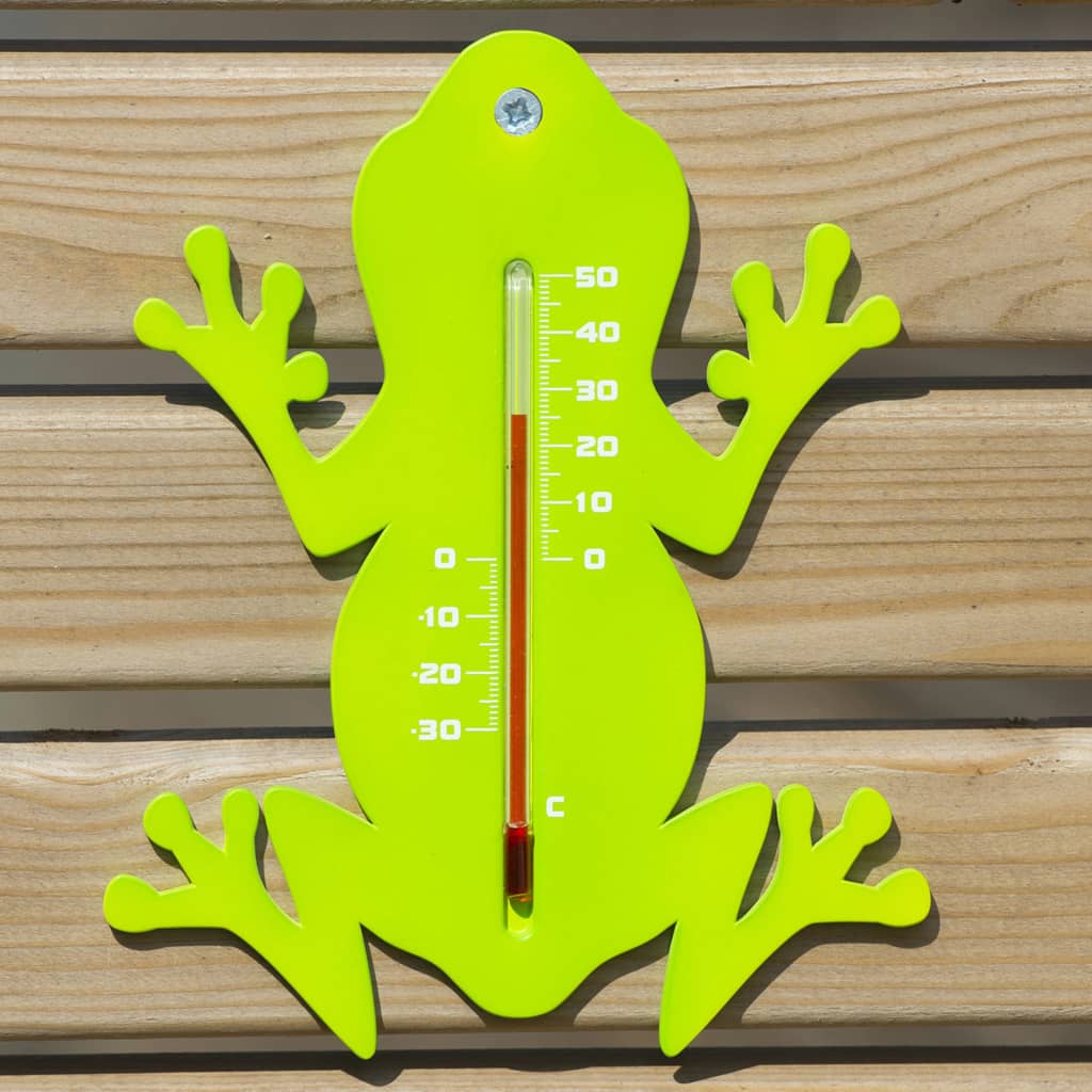 Nature Zewnętrzny termometr ogrodowy, w kształcie żaby, zielony